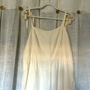 Cream Cotton lightweight Jumpsuit with pockets